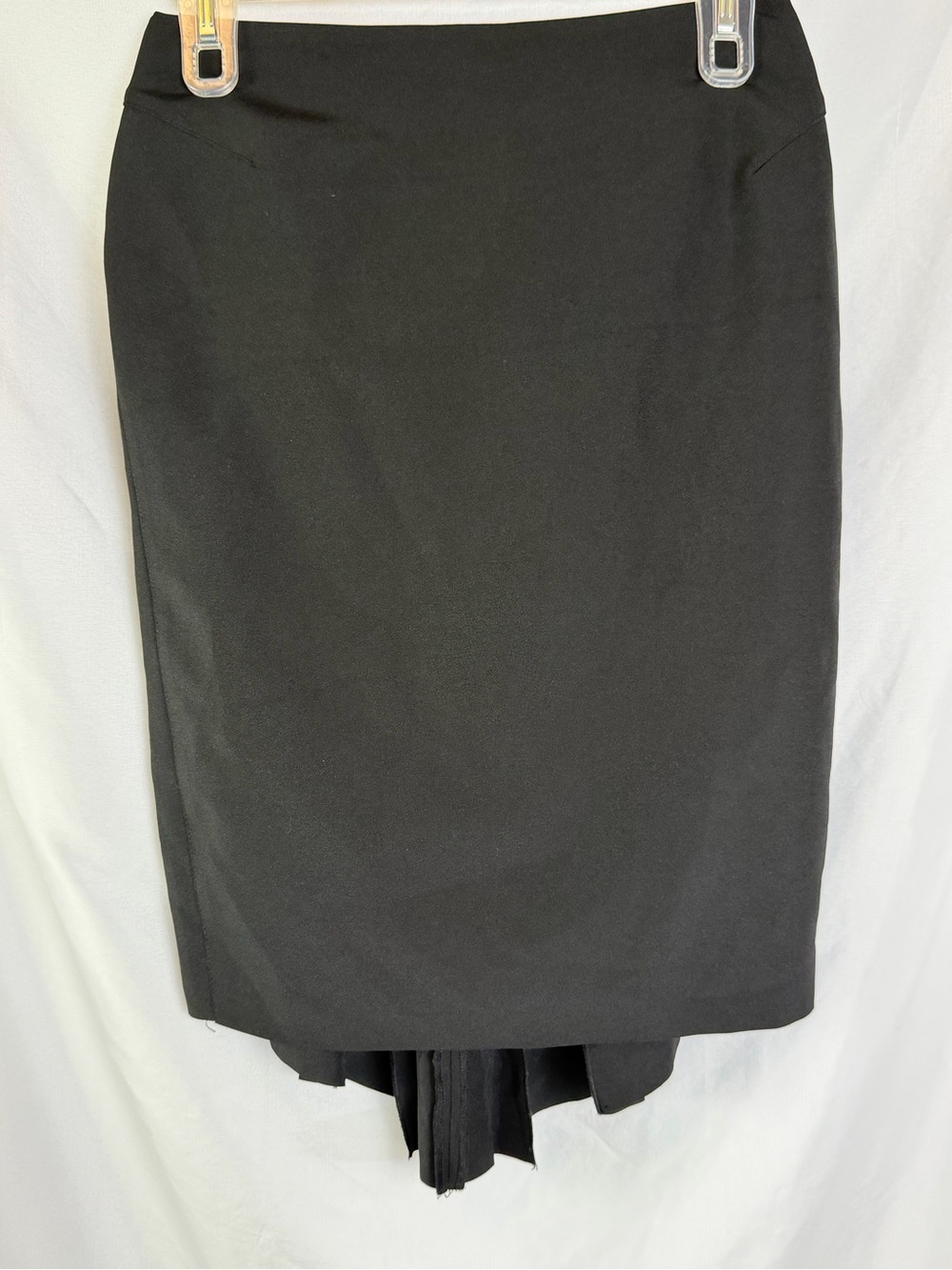 MOMA Black Sculptural Pencil Midi Skirt | Asymmetric Back Flare Minimalist Sz 36